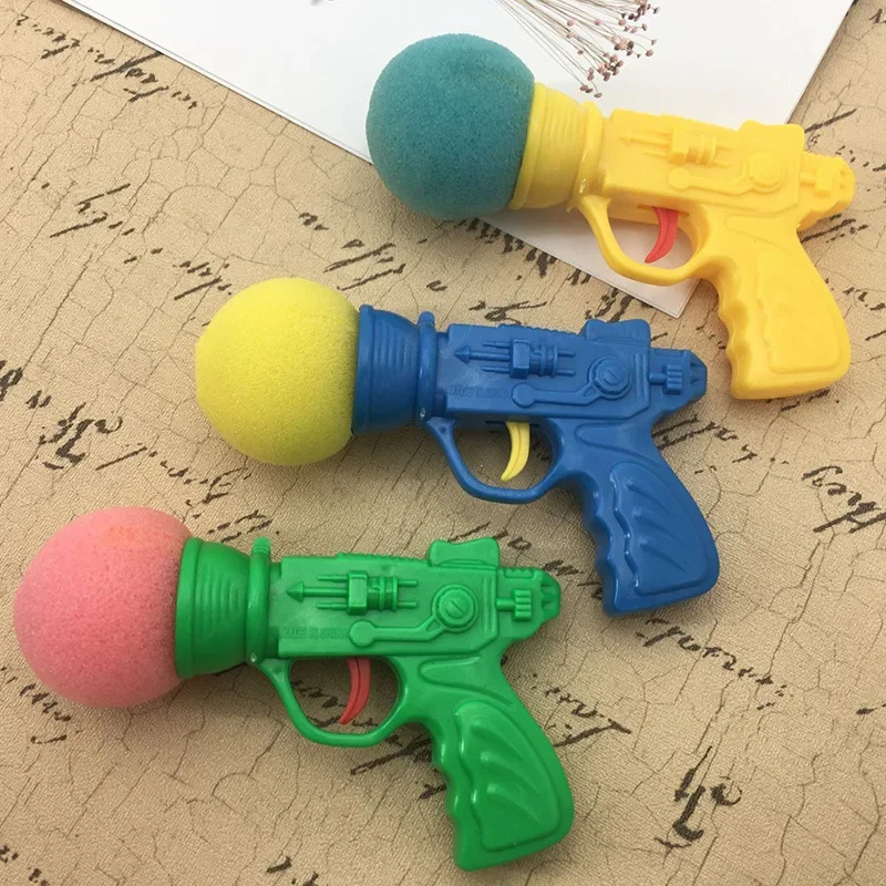 New Kids Sponge Pistol Ejection Ball Launching Ball Children's Outdoor Games Toy Gun Decompression Whole Person Baby Toy