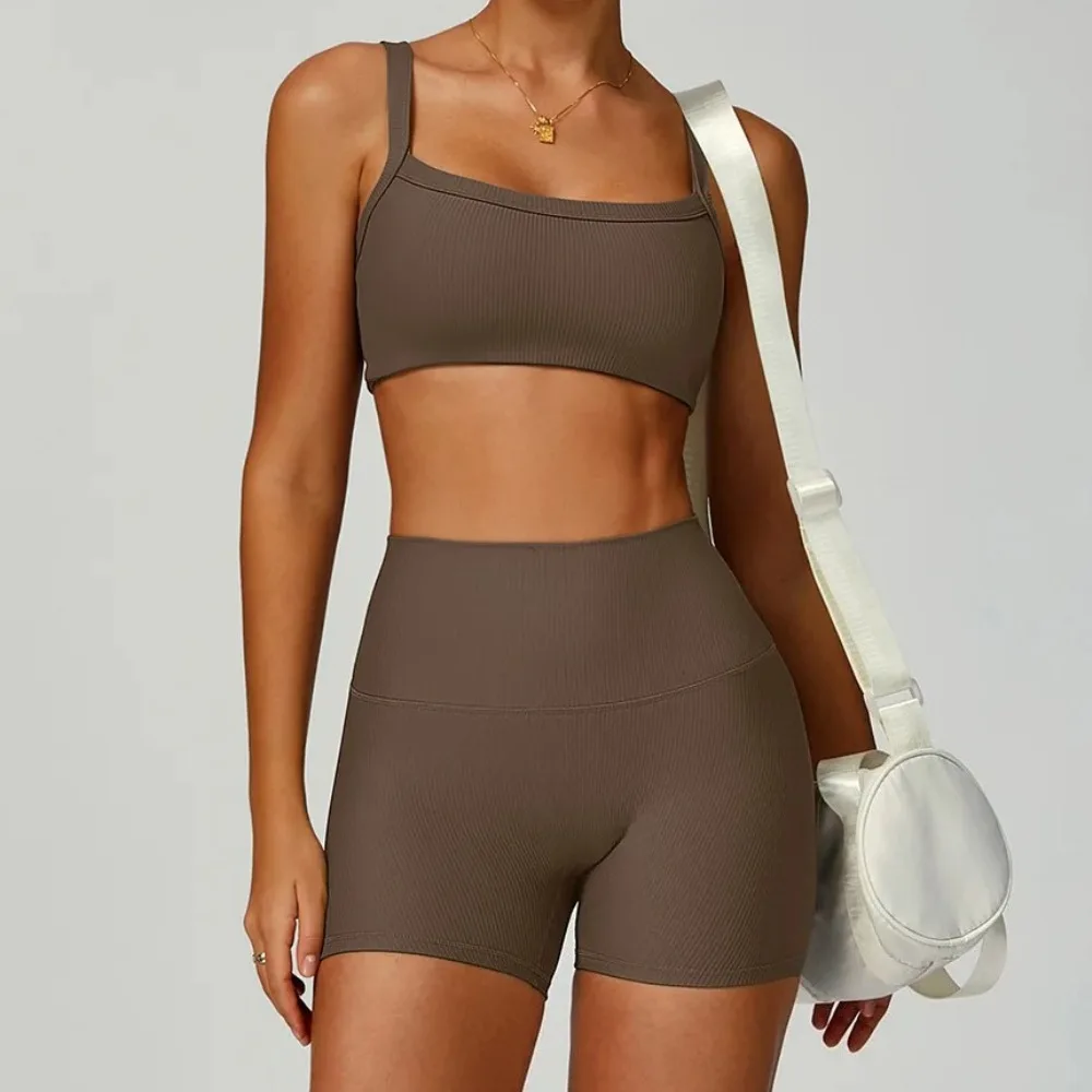 

Ribbed Shorts for Women Yoga Shorts Push Up Workout Gym Sexy Shorts Fitness High Waist Sports Short Running Cycling Women Short