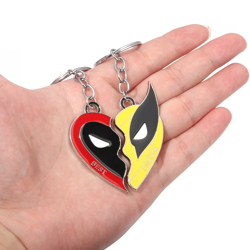 COLLAR o llavero de Lobezno de Deadpool, colgante de superhéroe de aleación, joyería para parejas