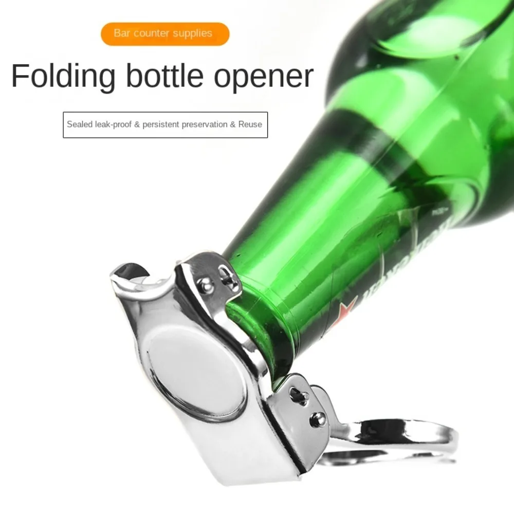 Multifunctional Simple Stainless Steel Can Opener Folding Bottle Lid Opener Carbonated Drink Beer Bottle Opener Home