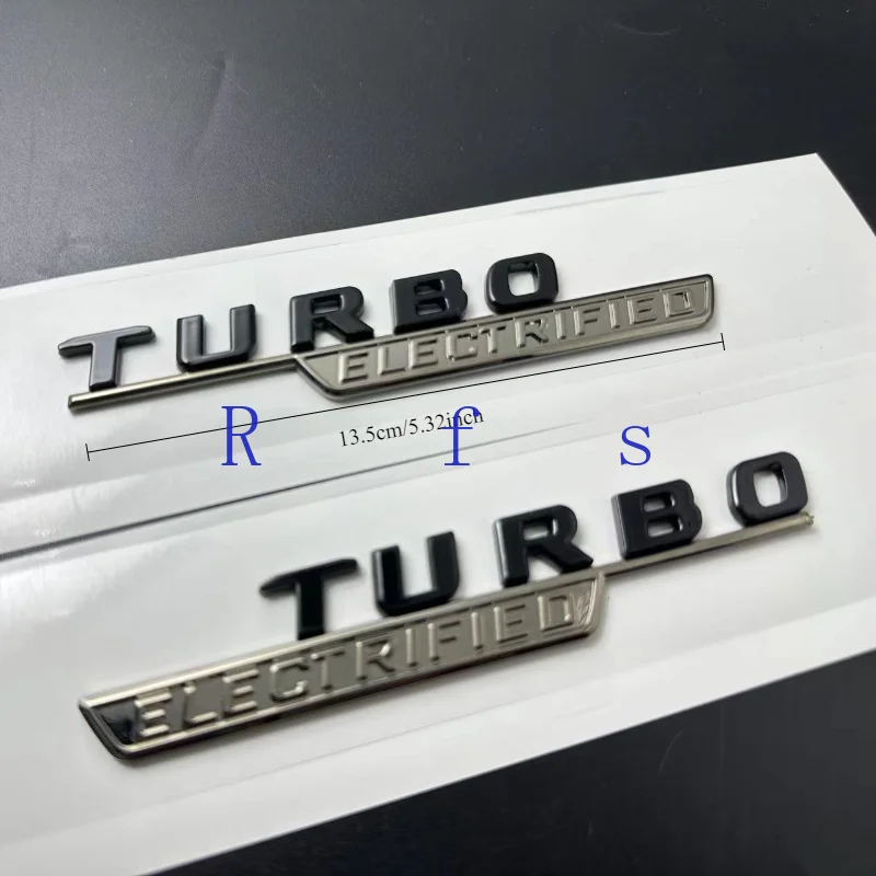 1pairTurbo-ELECTRIFIED ABS Car Emblem Stickers for A B C E G W S Class GL Nameplate Emblem Accessories