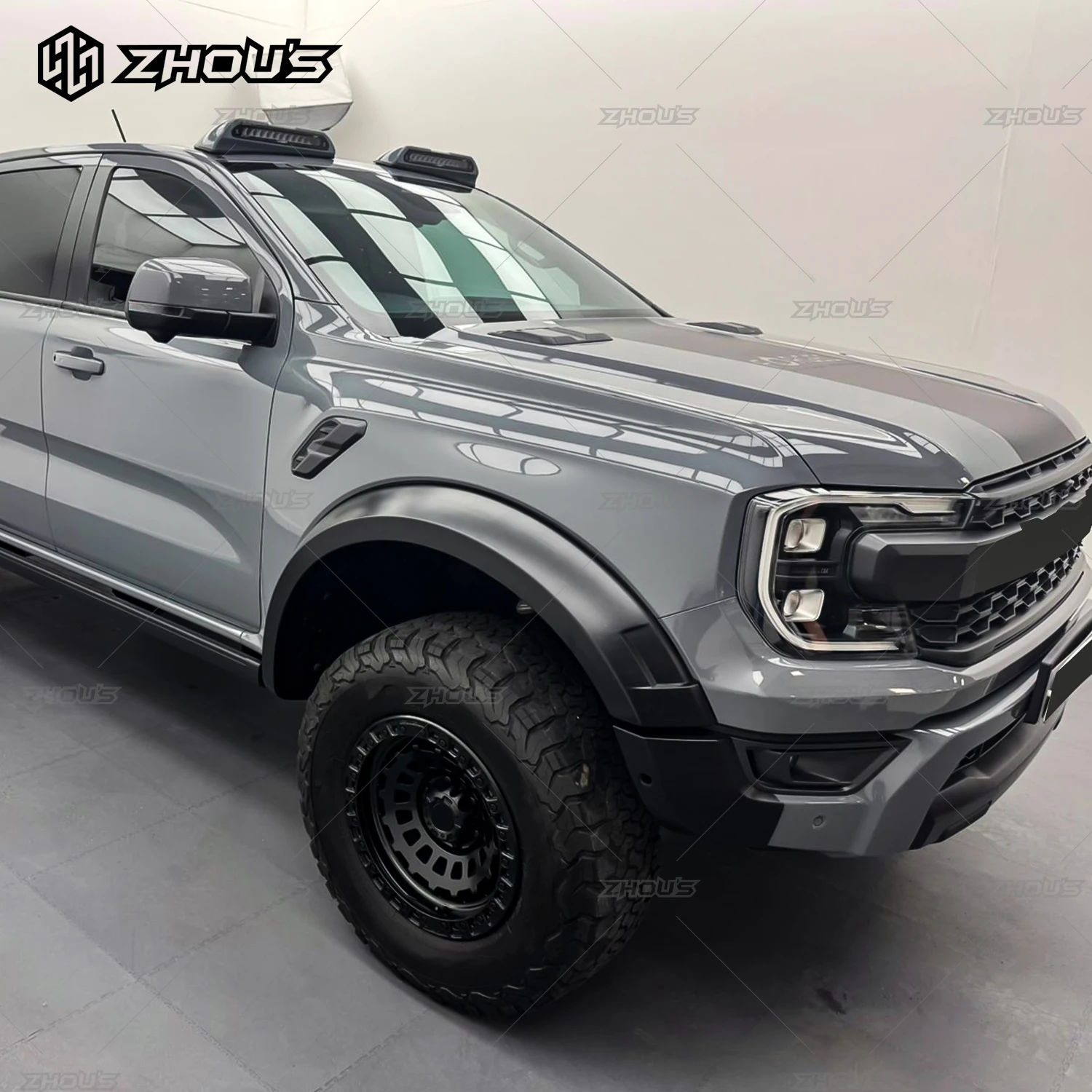 4X4 Offroad Exterior Part Abs Plastic Modified Design Wide Wheel Arches Fender Flare for Ford Ranger Raptor Kit