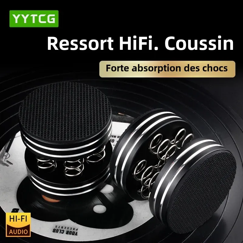 Pointes de choc HiFi en alliage d'aluminium, 4 pièces, tampon d'amortissement à ressort pour Audio CD amplificateur HiFi haut-parleur lecteur de platine