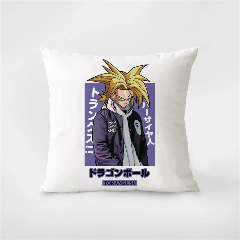 Pillowcase Dragon Ball Sun Wukong Peach Skin Pillowcase Soft and Comfortable Sofa Bedroom Office Cushion (Coreless) Kids Gift