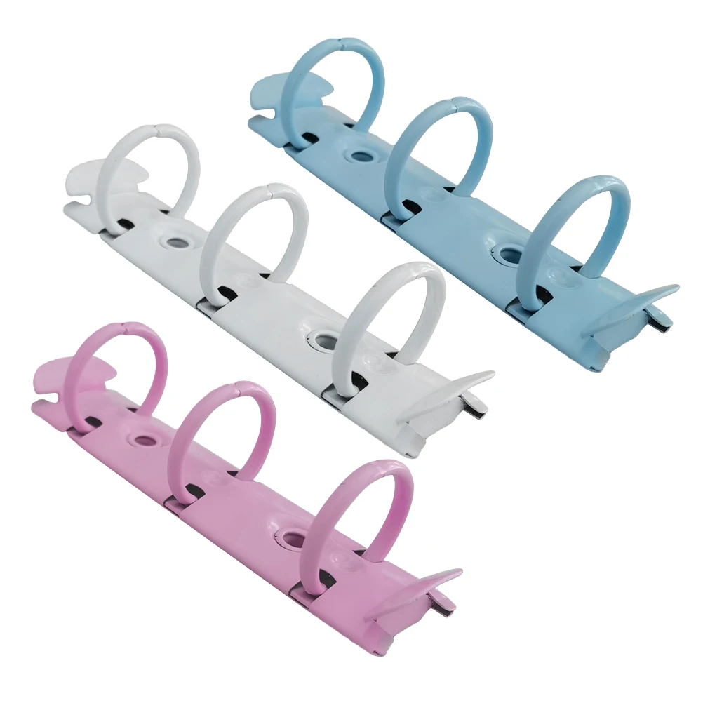 

3pcs Metal Clip Binder O- -Hole Manual File Folder For Home Office School Supplies Lightweight Portable With Button