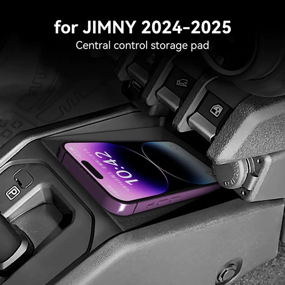 For Suzuki Jimny 2024 2025 Center Console Storage Box Central Tray Pad Organizer Stowing Tidying Car Interior Accessories Black