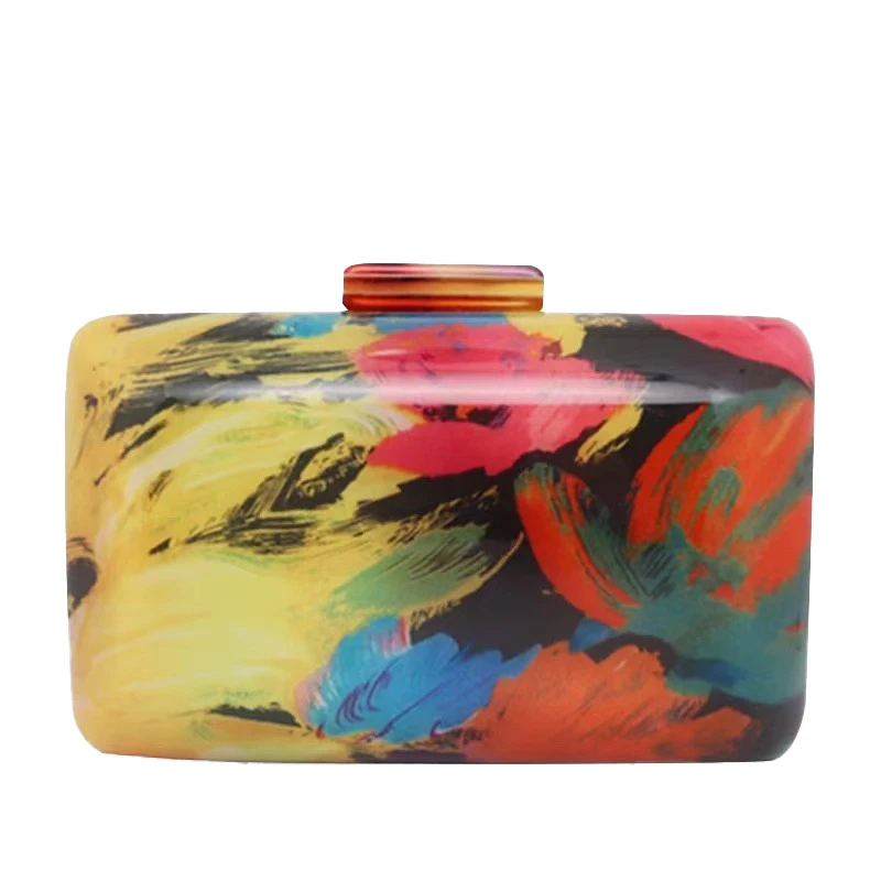 Nowa torebka kobieta luksusowe znane marki akrylowa kopertówka torby fantazyjne Vintage torba wieczorowa elegancka dama Crossbody na ramię mała torebka