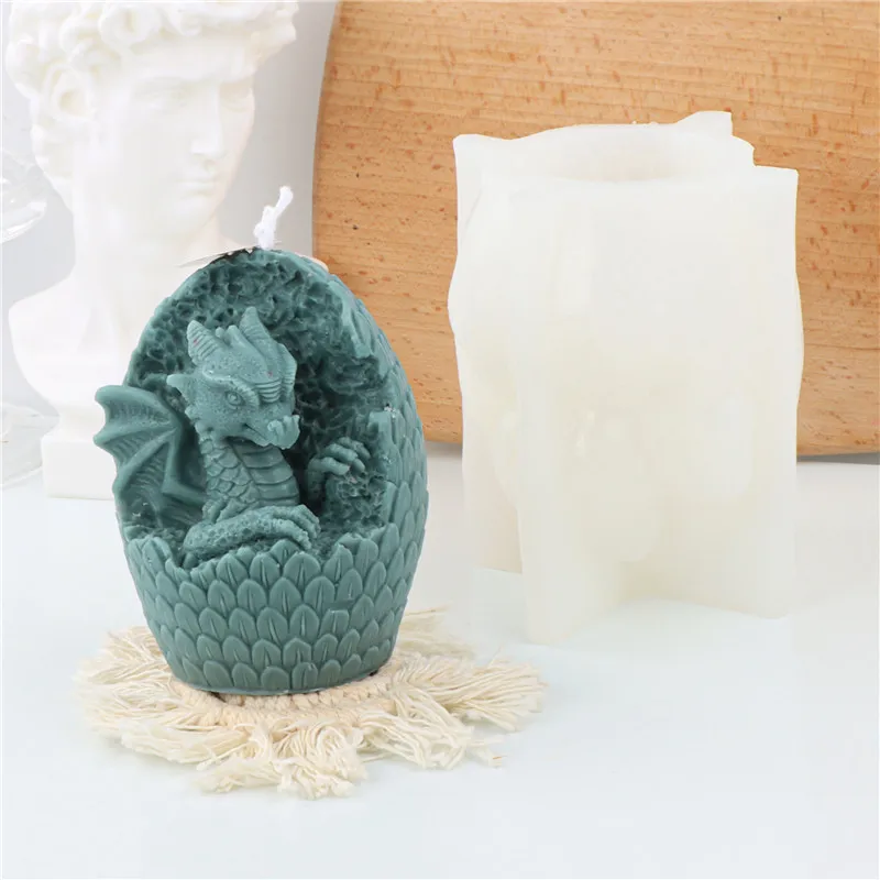 3D Dragon Egg Candle Silicone Mold Handmade Gypsum Candle Making Resin Plaster Mould Soy Wax Soap Silicone Molds Desktop Decor