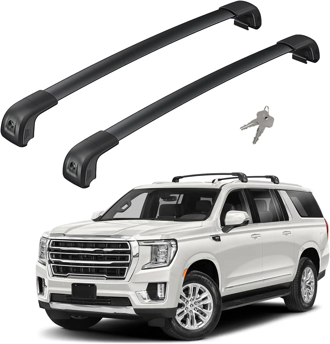 Roof Cross Bar Compatible with 2021-2026 Chevrolet Chevy Suburban | Tahoe, GMC Yukon & Yukon XL, Cadillac Escalade & Escalade ES