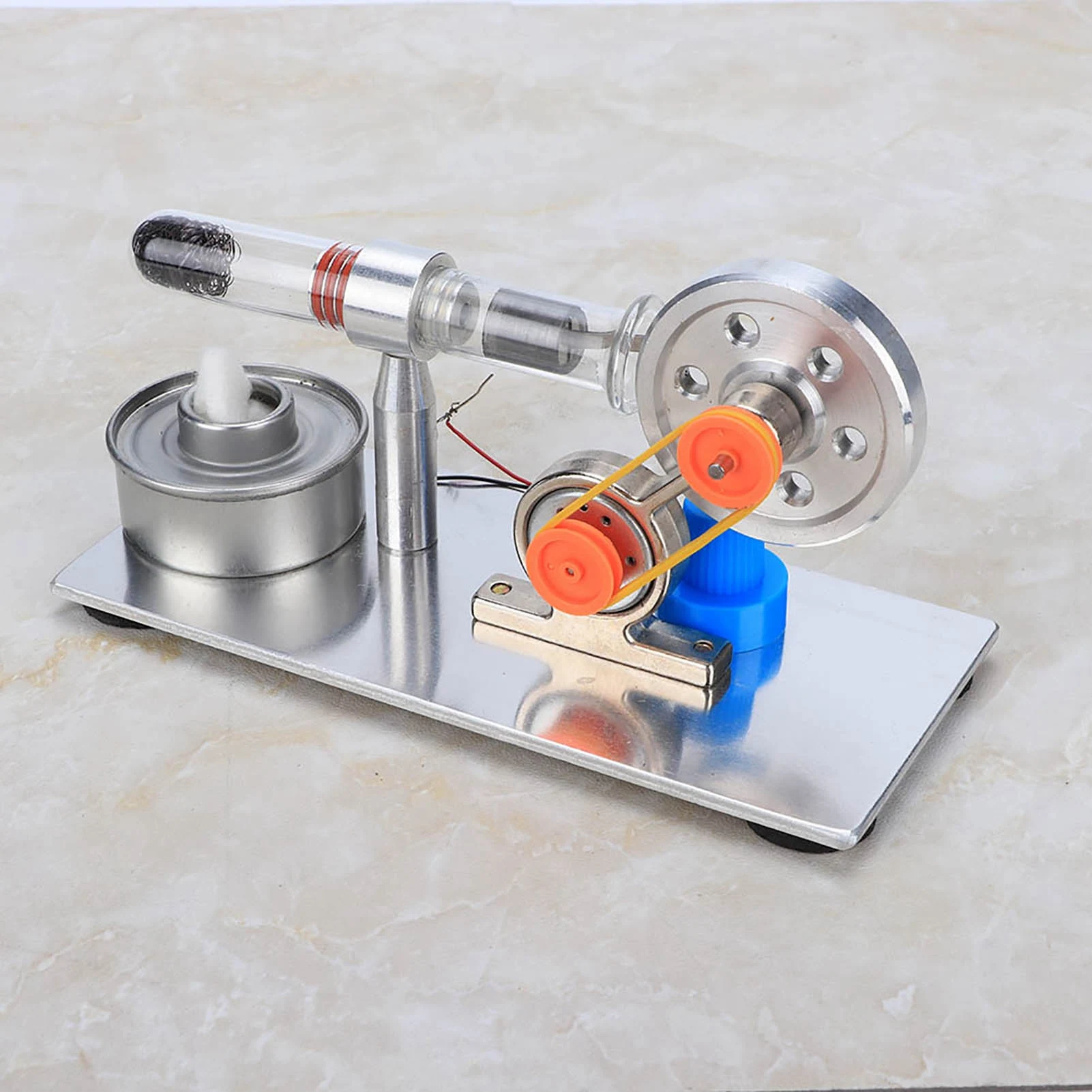 

Experiment Model Stirling Engine Generator Single Cylinder Sterling Engine Model Steam Power Physics Science Teaching Tool