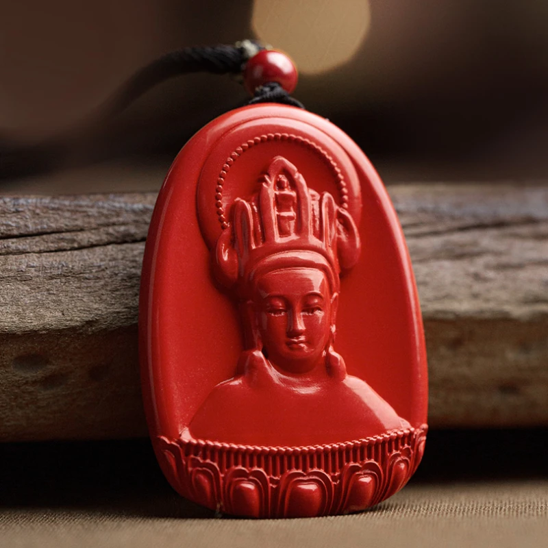 

Ожерелье с подвеской Cinnabar Amulet Manshu Bodhisattva Puxian большой знак зодиака мужской и женский кулон для дома новый подарок в китайском стиле