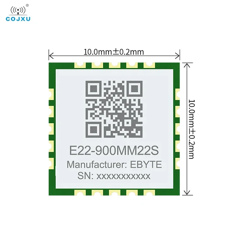 LoRa Wireless Module SX1262 868/915MHz COJXU E22-900MM22S Ultra Small Size Low Power Consumption Stamp Hole SMD Module