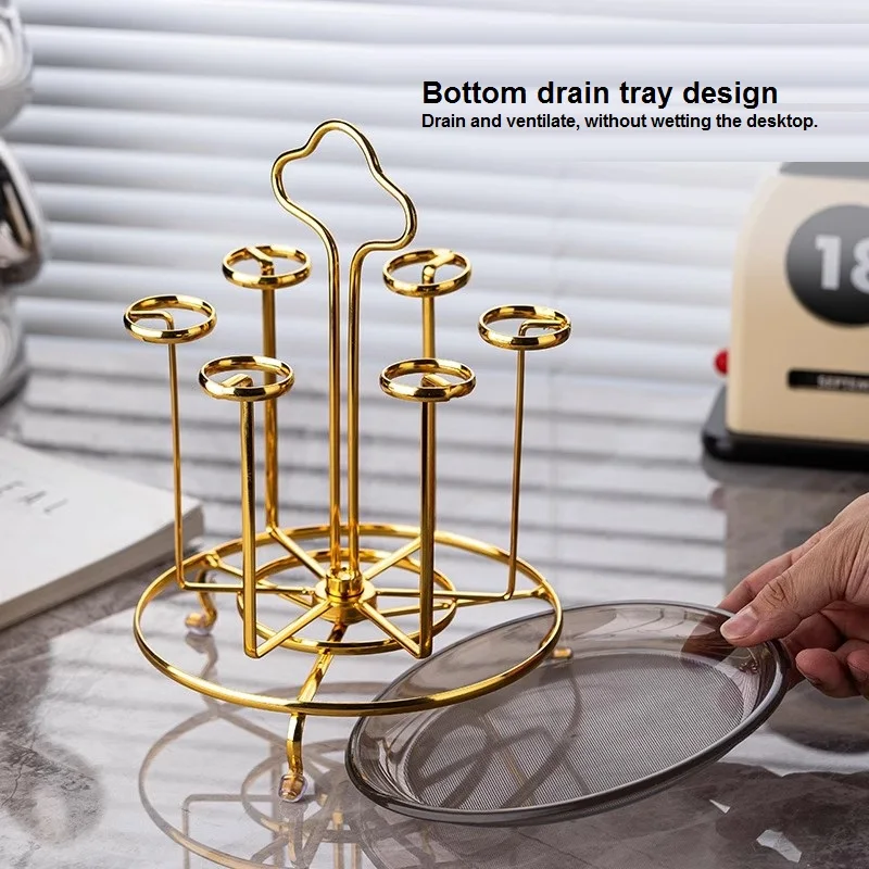 Glass Drain Rack, Household Water Cup Hanging Storage Rack, Multifunctional Cup Rack With Inverted Cup, Light Luxury Storage Rac