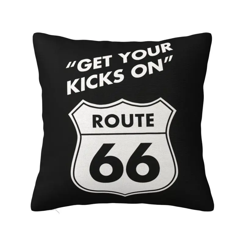 Get Your Kicks On Route 66 Pillow Case 40x40cm Decoration Luxury USA Highways Cushions for Sofa Square Pillowcase