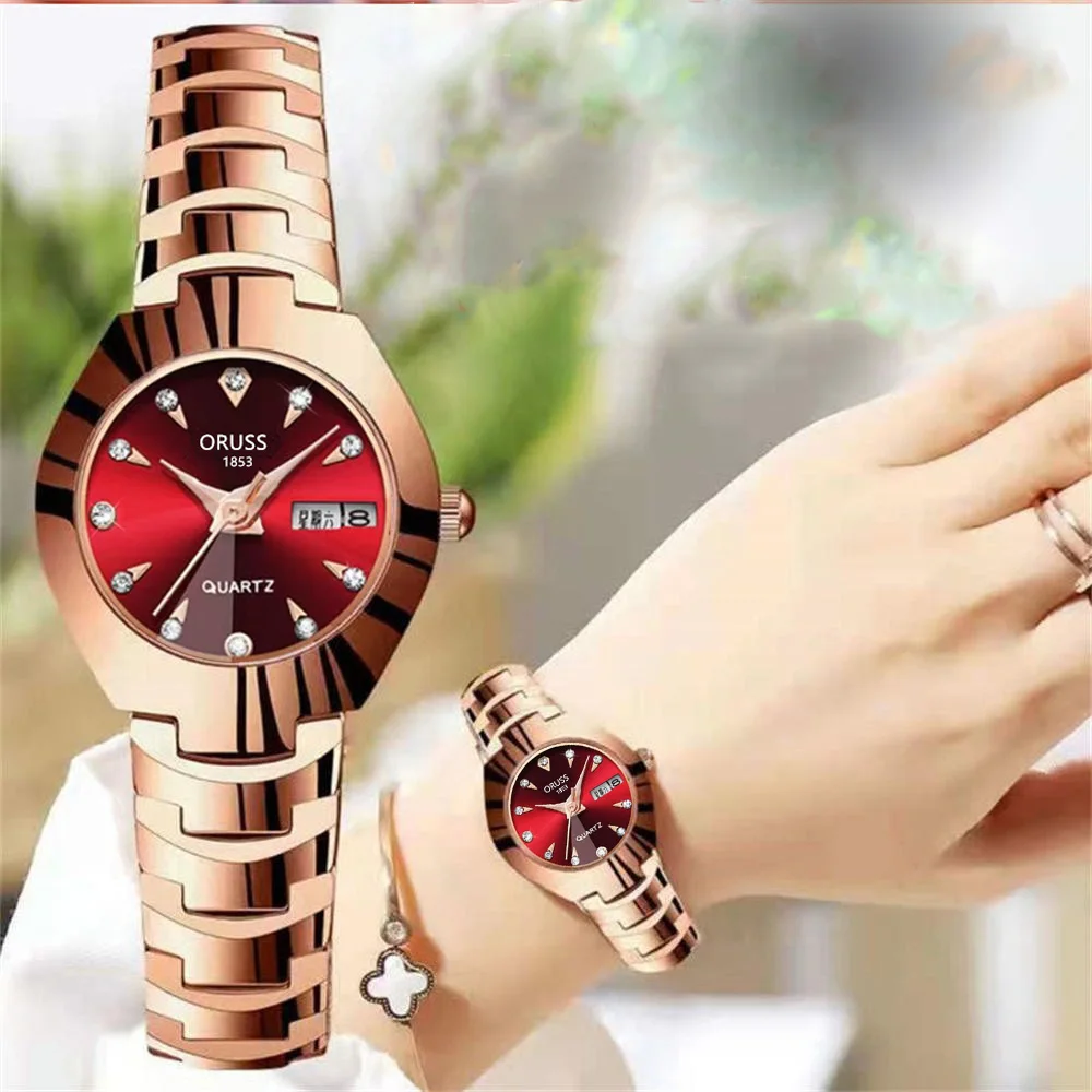 Stylish women's watches trend durable trend double calendar delicate small gentle beautiful women's watch