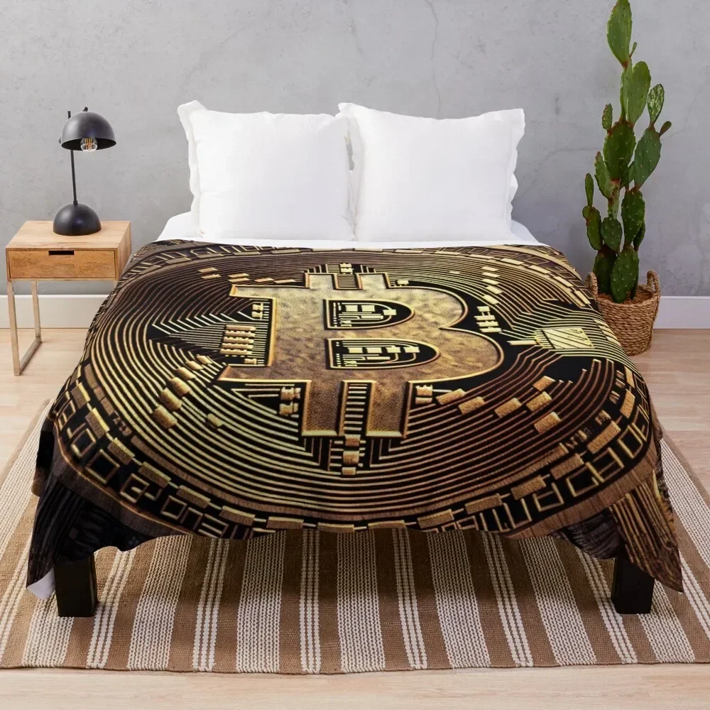 

Crypto Elegance: The Bitcoin Design Throw Blanket For Sofa Thin Cute warm for winter Blankets