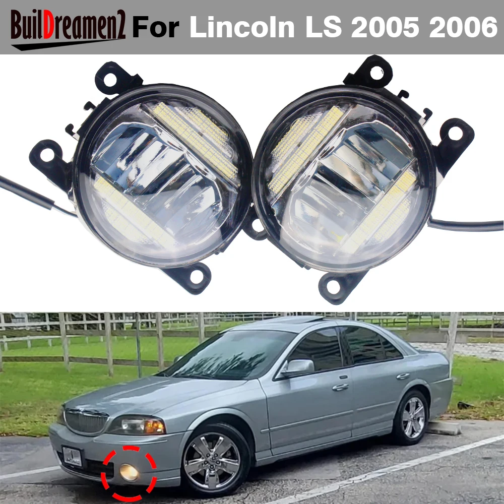 

2 шт., 30 Вт, светодиодный противотуманный фонарь Canbus, дневной свет для Lincoln LS 2005 2006, автомобиль, правая + левая противотуманная фара, аксессуары для DRL
