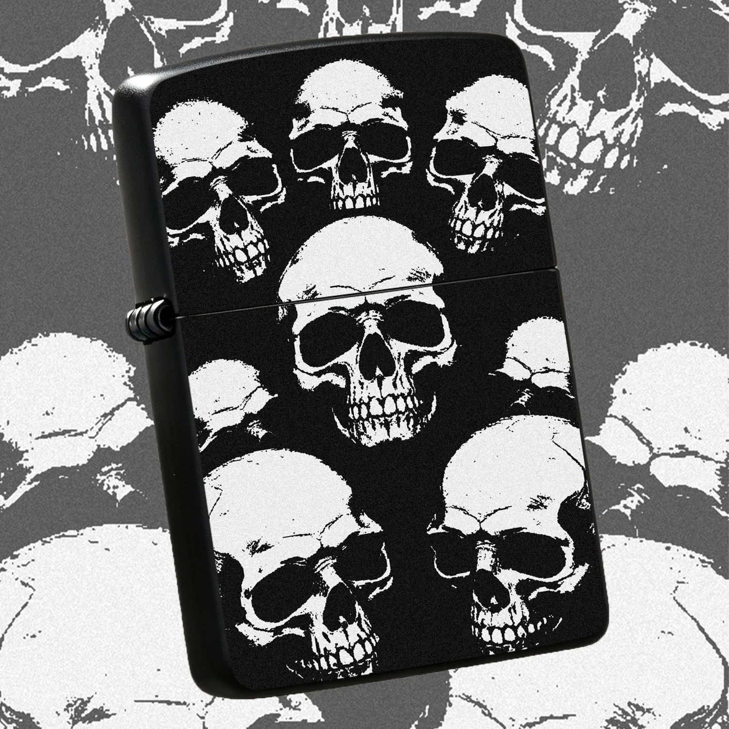 Vintage Dark Skull Themed  Full Printed Exaggerated Skull Pattern Wheel Ignition Windproof Creative Trendy Accessory Men Gift Portable Daily Ignition Tool Unique Birthday Present For Boyfriend Friends A Fun And Humorous Lighter