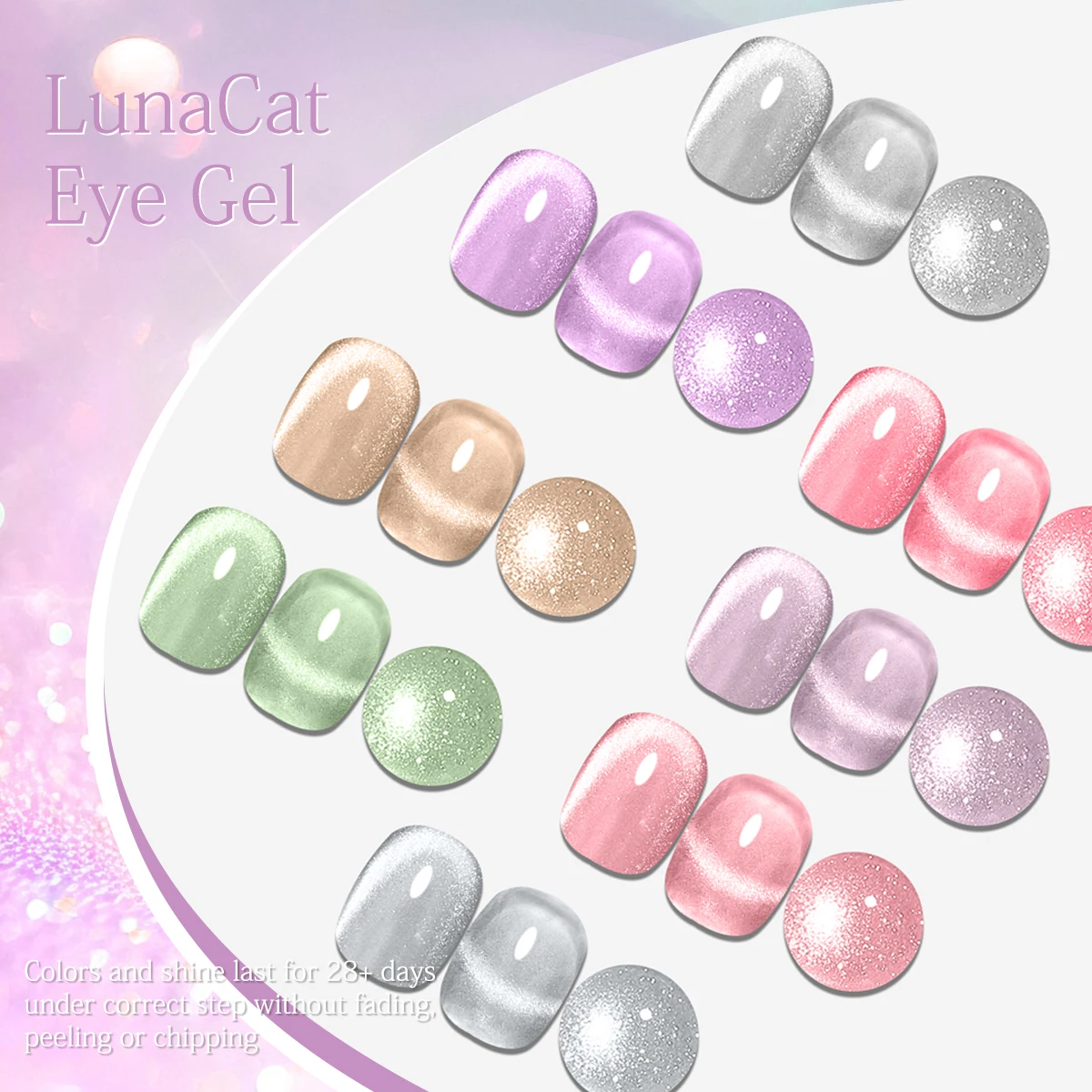 Smalto per unghie gel Heimat Frisch Single Bottle Moon White Cat Eye - Lucido e lucido, formula senza alcool, applicazione fluida, sui