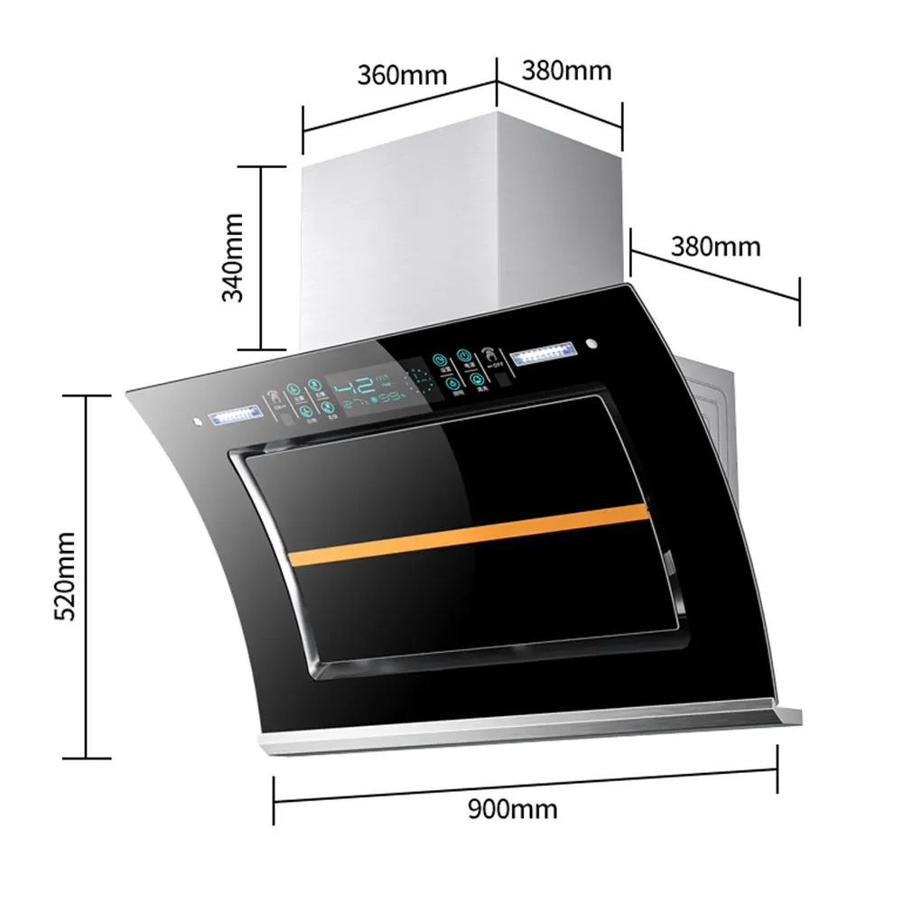Exhaust Hood Extractor Cocina Cooker Hood Large Suction Range Hood Kitchen Hood Side Suction Range Hood Household