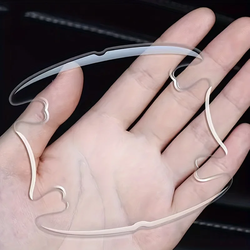 

8 шт. PU защита дверной ручки автомобиля, полоса для предотвращения столкновений двери автомобиля, прозрачная ручка против царапин и столкновений