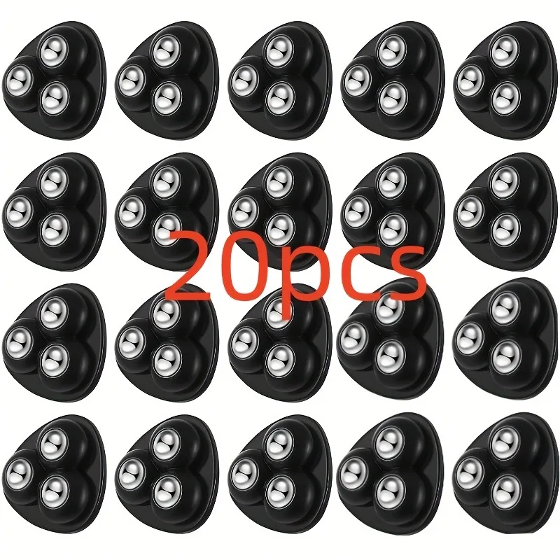 20pcs Heavy-Duty Mini Rolling Wheels with 360° Swivel Base Stainless Steel Bearings for Furniture Cabinets Storage Box Workshop