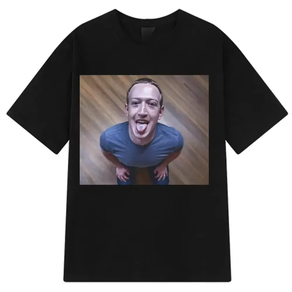 Camiseta divertida con expresión divertida de Mark Zuckerberg, camiseta de manga corta para mujer, camiseta gráfica, ropa informal de verano