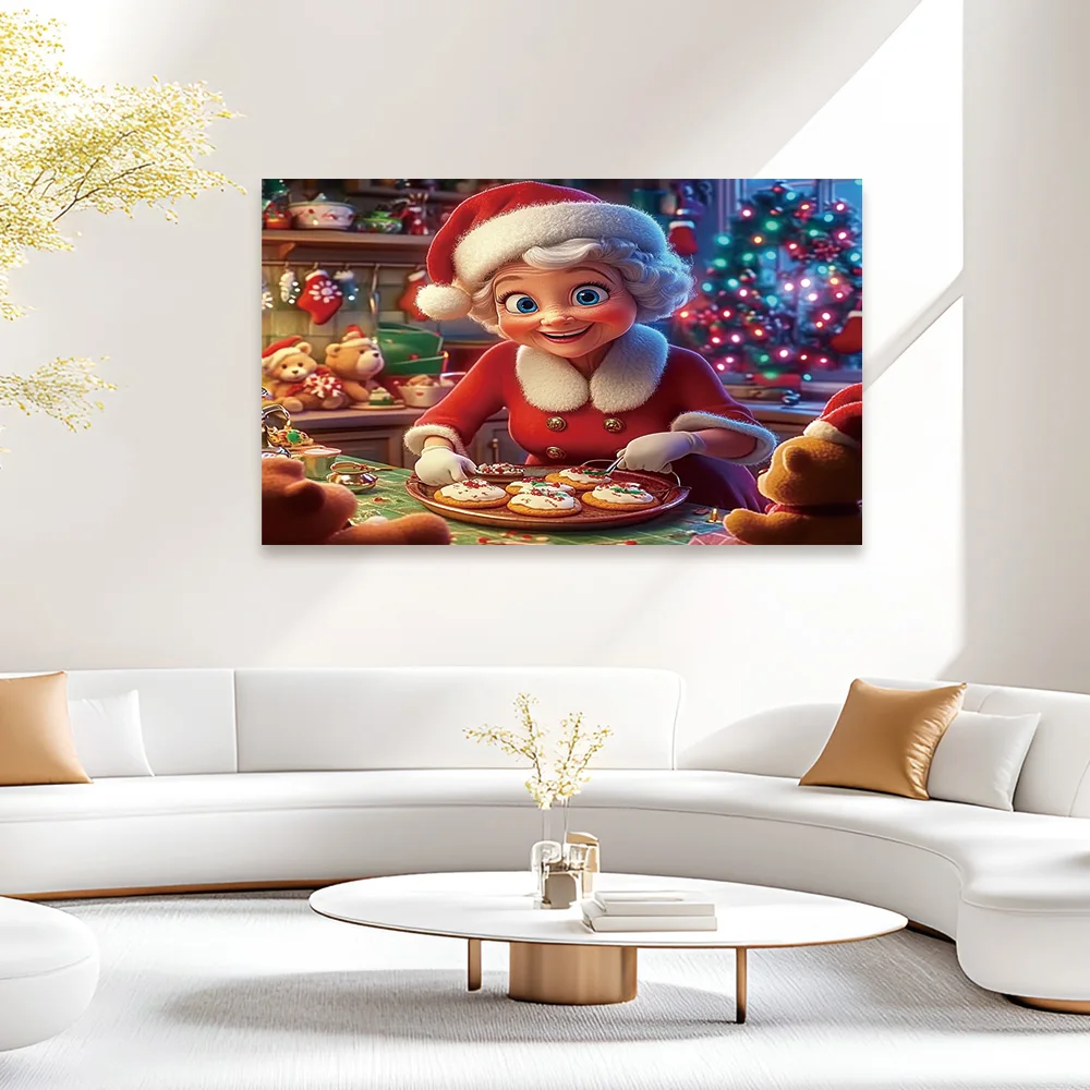 

1pcs Cute Grandma Christmas_ai1 Suitable for home room living room bedroom, perfect for holiday party decoration background