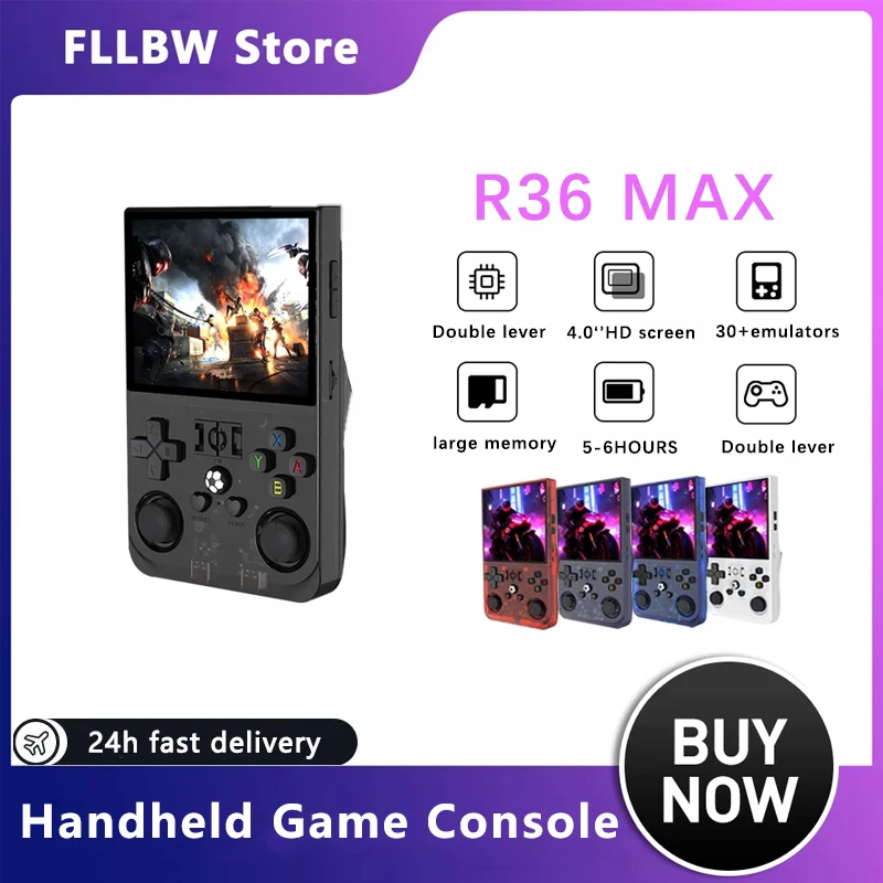 Original R36 MAX Retro Handheld Game  4.0Inch IPS Screen Console 128GB Portable Pocket Video Player Supports 30+ Emulators 20000