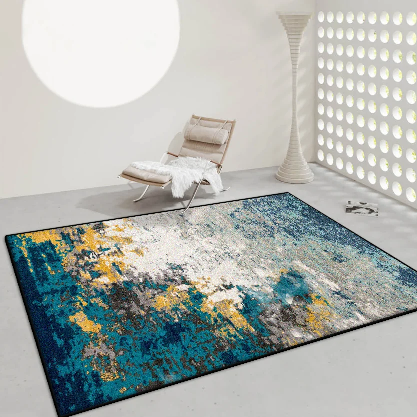 

Абстрактный ковер с чернилами для гостиной, украшение в стиле минимализм, противоскользящие коврики большой площади, прикроватная тумбочка для спальни, моющийся плюшевый коврик, мягкий