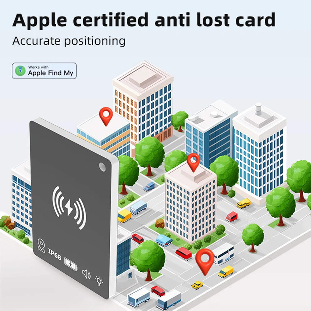 Wireless Charging Ultra Slim Tracking Card Works for Apple Find My Item Card Finder Smart Tag Wallet Tracker for Luggage Purse - Image 2