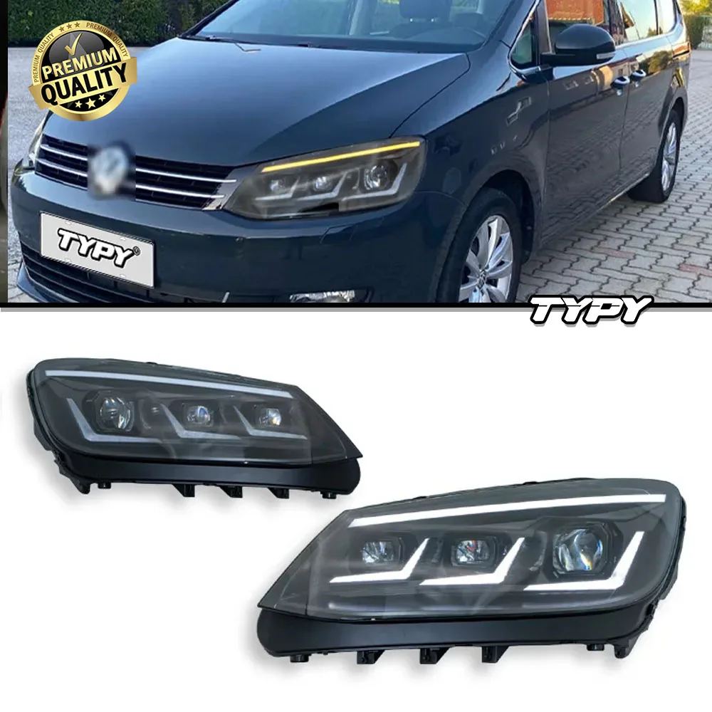 

Автомобильные фары TYPY для VW Sharan 2012-2019, обновленная фара, модифицированная для нового DRL, динамический указатель поворота, светодиодная фара, автоаксессуары