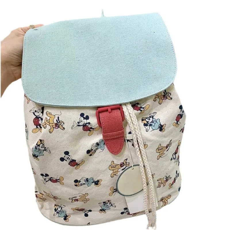 Disney Design Mickey Mouse Korean Style Drawstring Pocket Lightweight Cartoon Cute School Bag Primary School Student Backpack