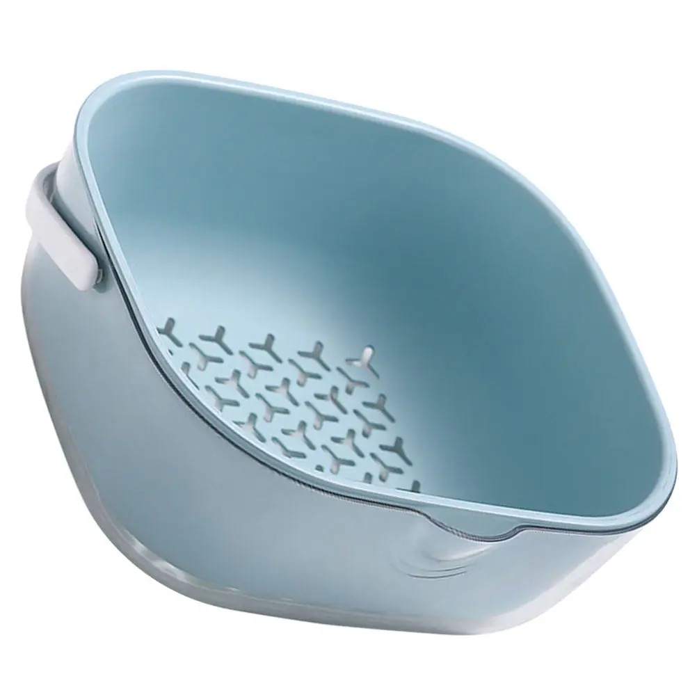 Double Layer Kitchen Washing Basket for Fruits, Vegetables, Rice – Food-Grade Plastic Drain Basket, Quick-Dry