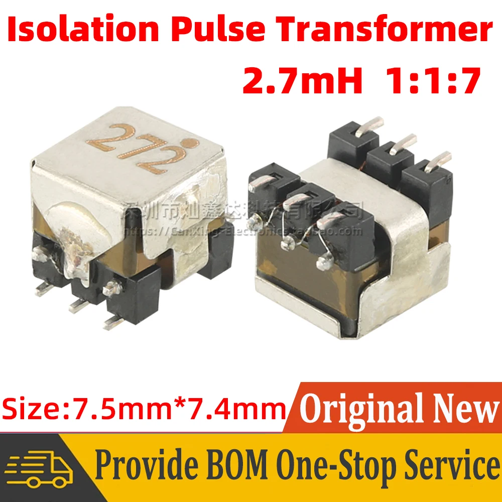 5pcs STP6-272 STP6 272 Type B SMD SMT Transformer Isolated Pulse Signal Turns Ratio 1:1:7 2.7mH Isolator