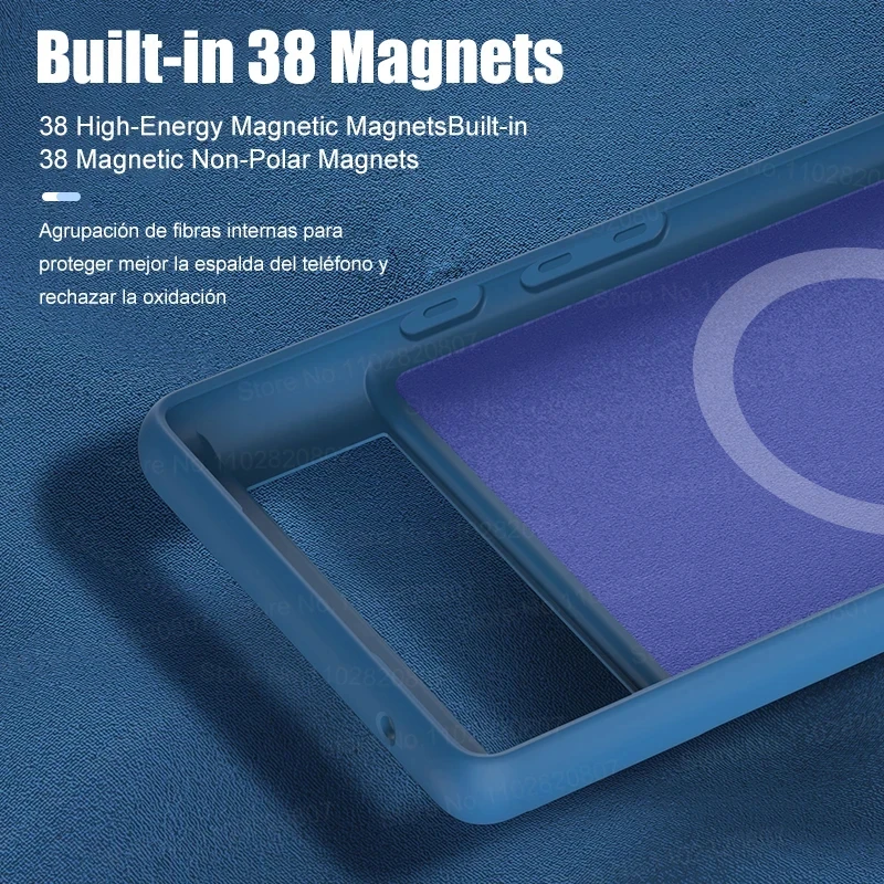 Роскошный магнитный жидкий силиконовый чехол для Google Pixel 8 7 6 Pro Magsafe, чехлы с беспроводной зарядкой для Pixel 9 Pro XL 7A, бампер, чехол