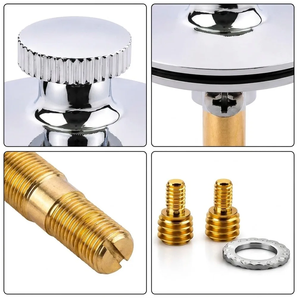 Silver Bathtub Drain Pull-Up Stopper  Lever Brass Zinc Alloy For Freestanding Tub Drainage System Bathroom Plumbing Accessories