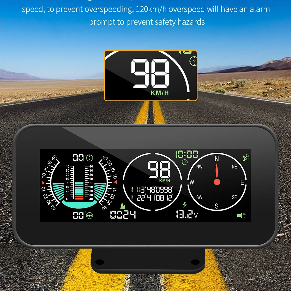 M60 Digitaler Geschwindigkeits- und Neigungsmesser Inclinometer M50 mit GPS-Tachometer und Kompass für Offroad-Zubehör 4x4 Bordcomputer – Detail 7