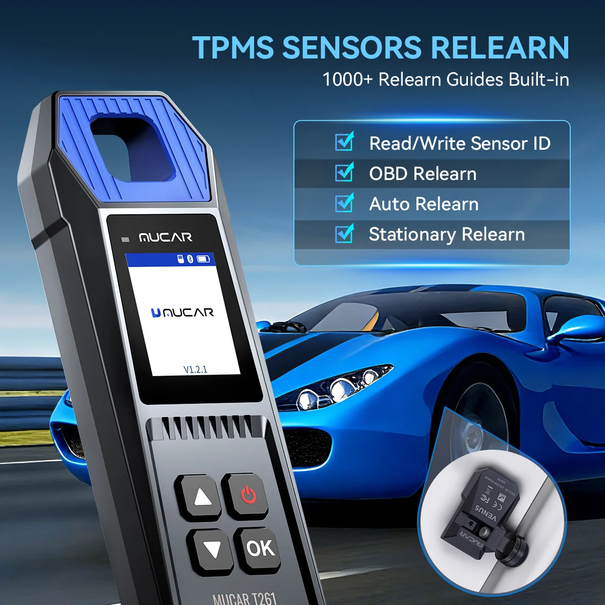 Alat Diagnostik Tekanan Ban Mobil MUCAR T261 TPMS, Aktivator Sensor TPMS Otomotif, Pembelajaran Pemrograman