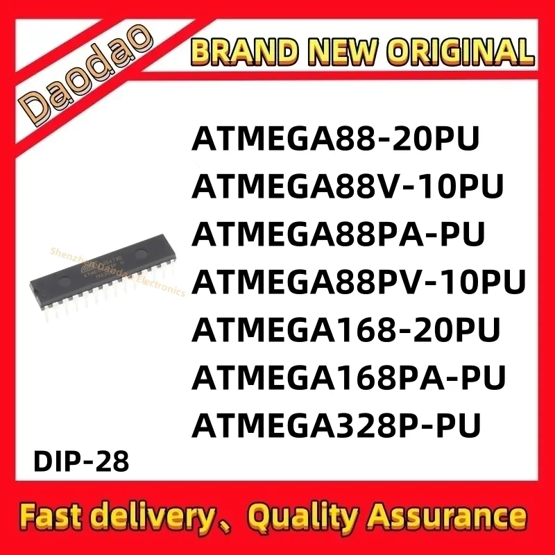 ATMEGA88-20PU ATMEGA88V-10PU ATMEGA88PA-PU ATMEGA88PV-10PU ATMEGA168-20PU ATMEGA168PA-PU ATMEGA328P-PU IC MCU Chip DIP-28