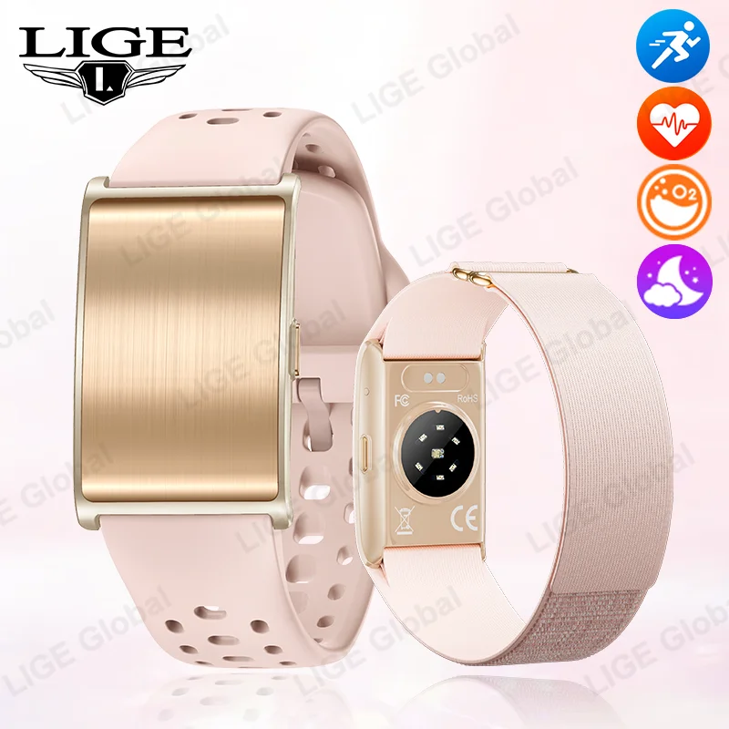 LIGE New GPS Running Tracker Smart Bracelet Waterproof Sports Fitness Band HRV SpO2 Health Monitor No Screen Smart Watch 2026