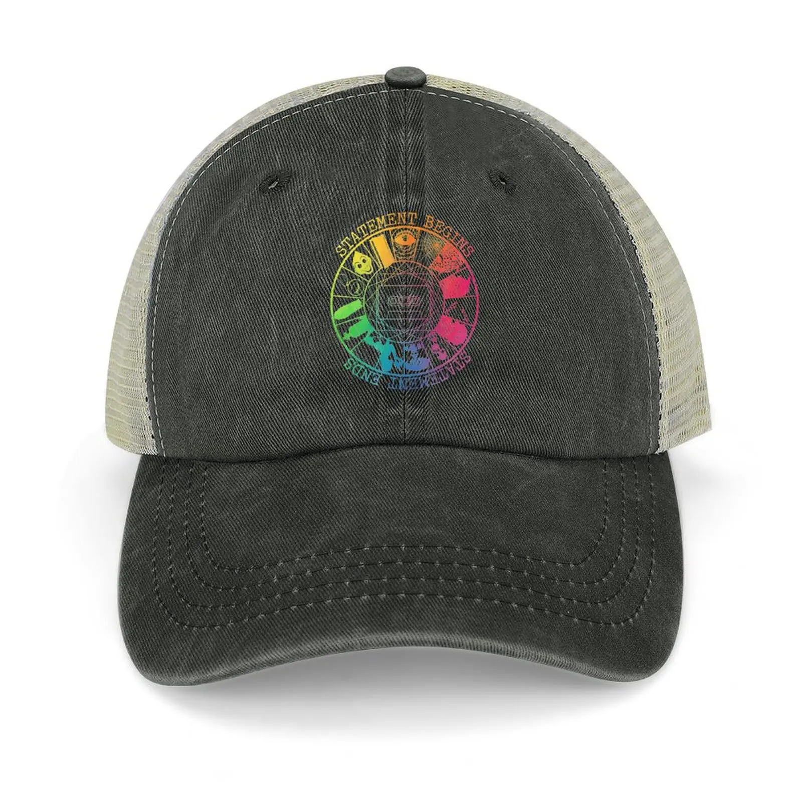 

STATEMENT BEGINS OR STATEMENT ENDS RAINBOW COLORCap Baseball Cap Custom Cap Sports Cap Streetwear Luxury Woman Men's