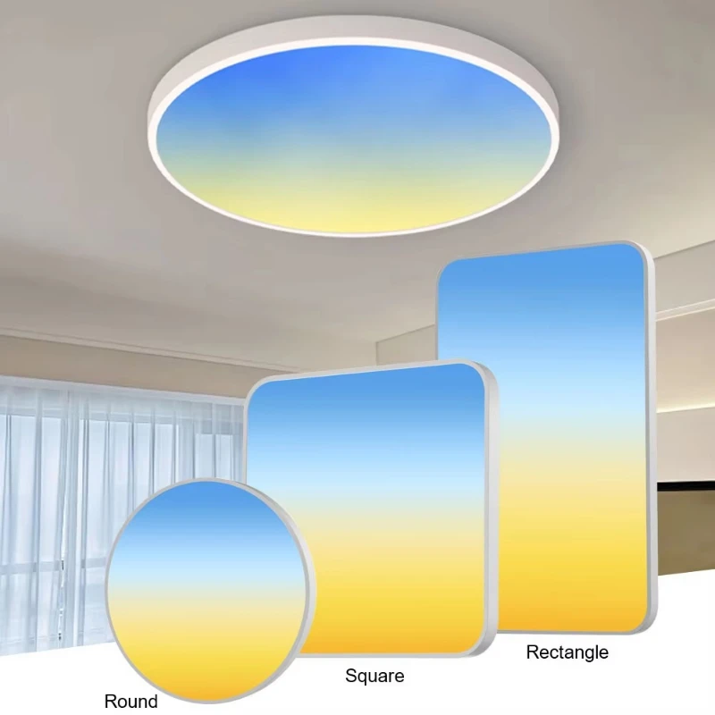 

Подходит для домашнего использования, современный стиль, потолочный светильник с регулируемой яркостью 70 Вт, 7500 лм, ультратонкий, с кнопочным управлением, круглый, накладной, натуральный свет.