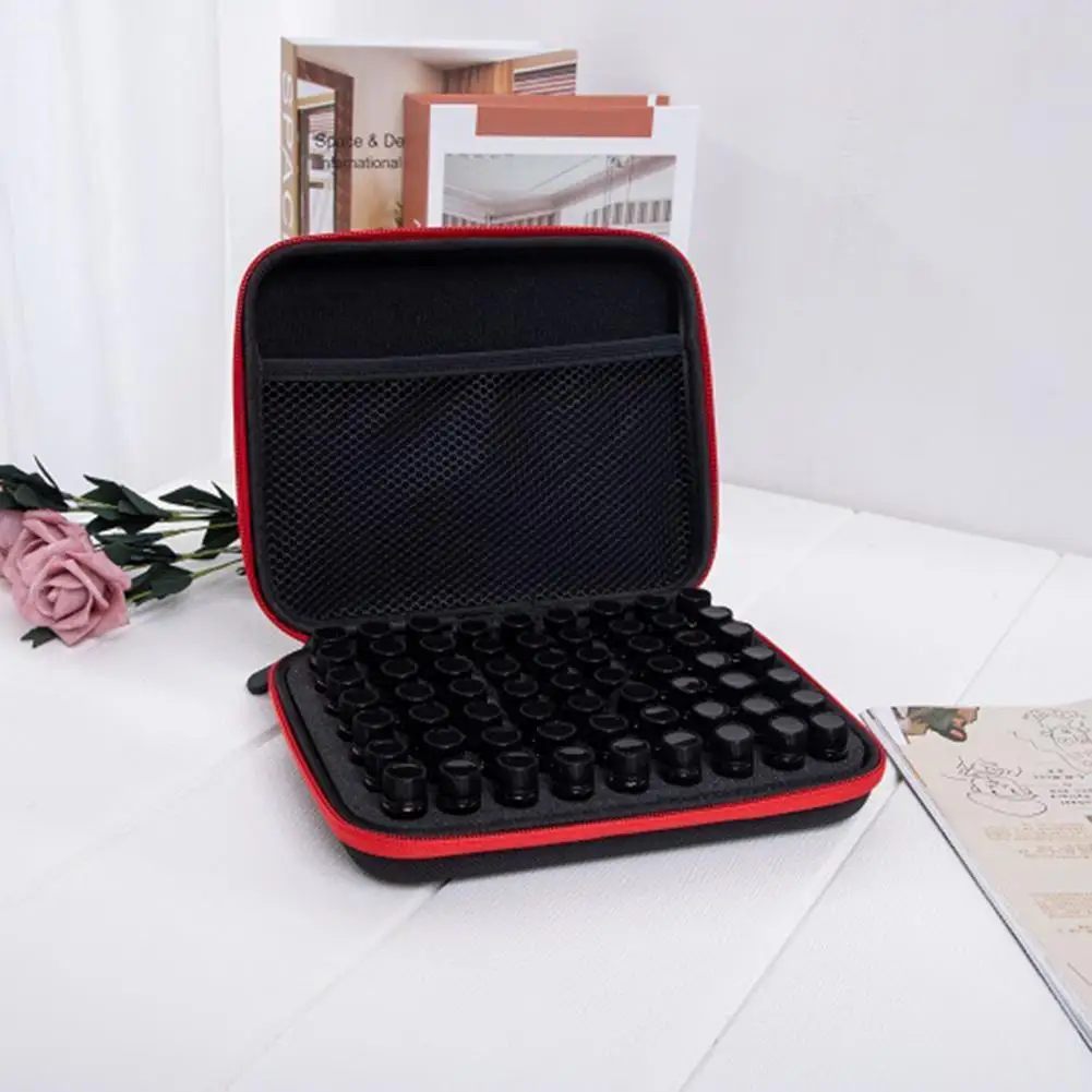 22*18cm Oil Storage Bag High Capacity Shock-proof Portable 63 Slots Essential Oil Bottle Protection Case Box For Beauty Shop