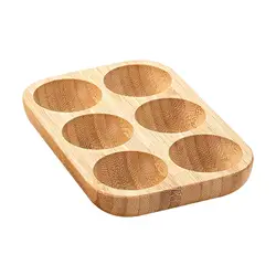 Egg Holder 6 Grid Practical Double Row Wooden Egg Container Egg Storage Tray for Restaurant Supermarket Household Cabinet Fridge