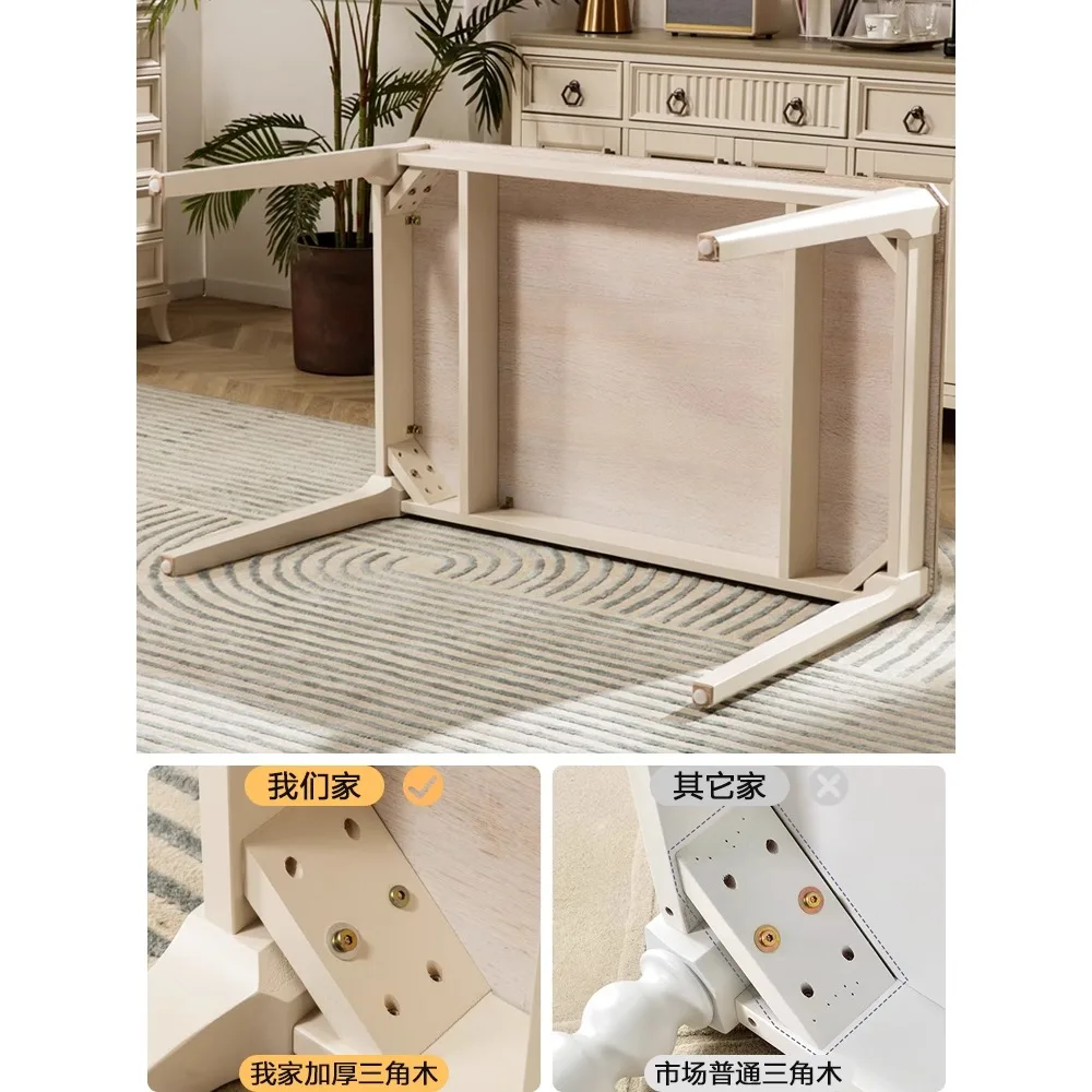 American all-solid wood dining table and chairs French cream style one table and four chairs