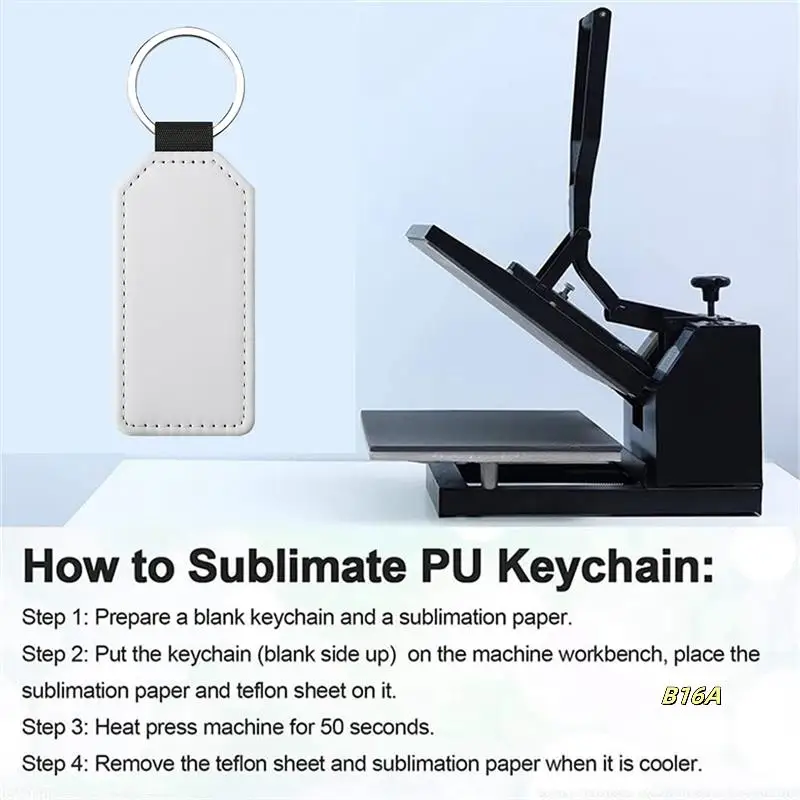 

20 Piece Sublimation Blanks Keychain Glitter PU Leather Keychain Heat Transfer Keyring Sublimation Blank Rectangle Black