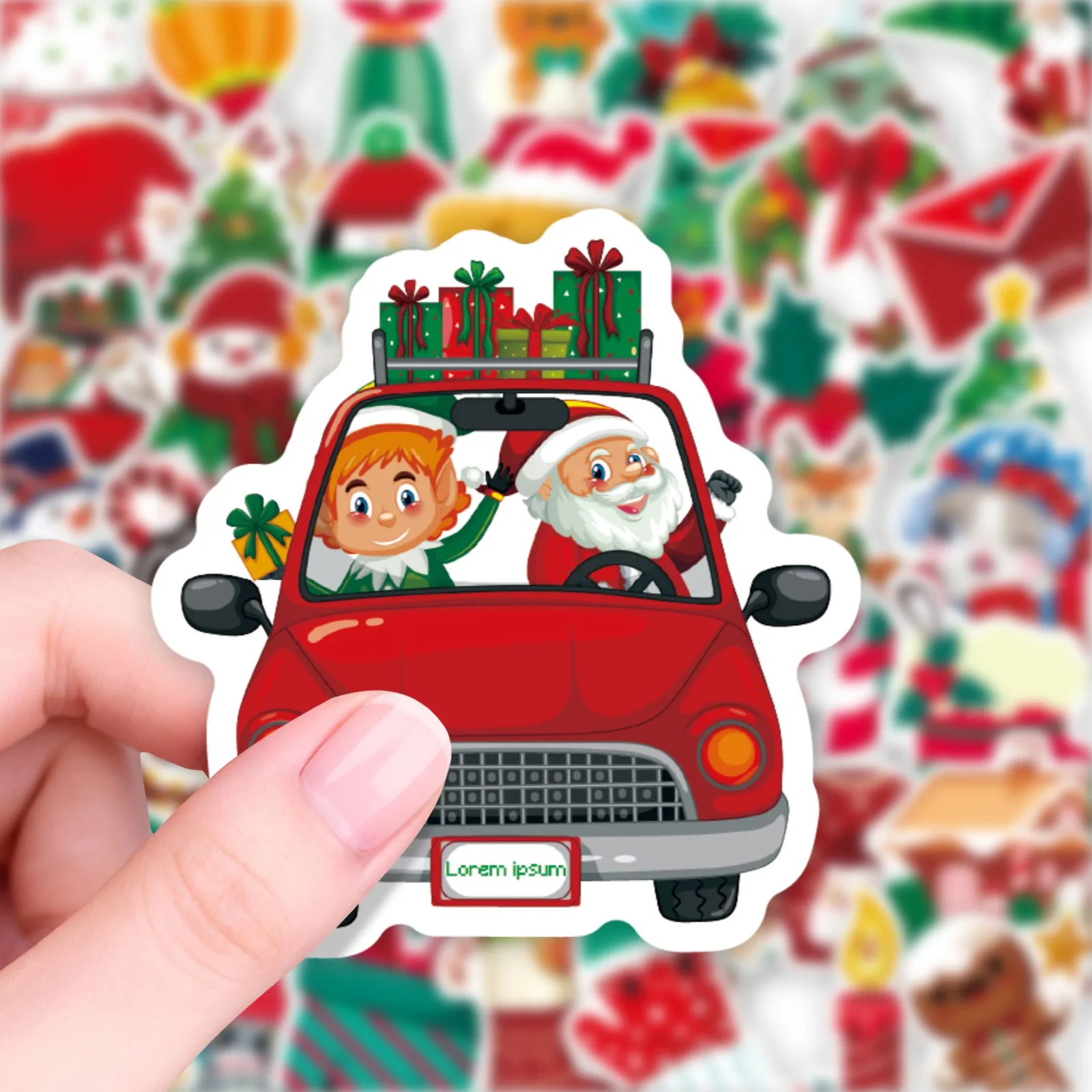 10/250PCS Christmas Stickers Snowman Santa Claus Exquisite Handheld Account Material Phone Case Laptop Luggage Bottle Waterproof