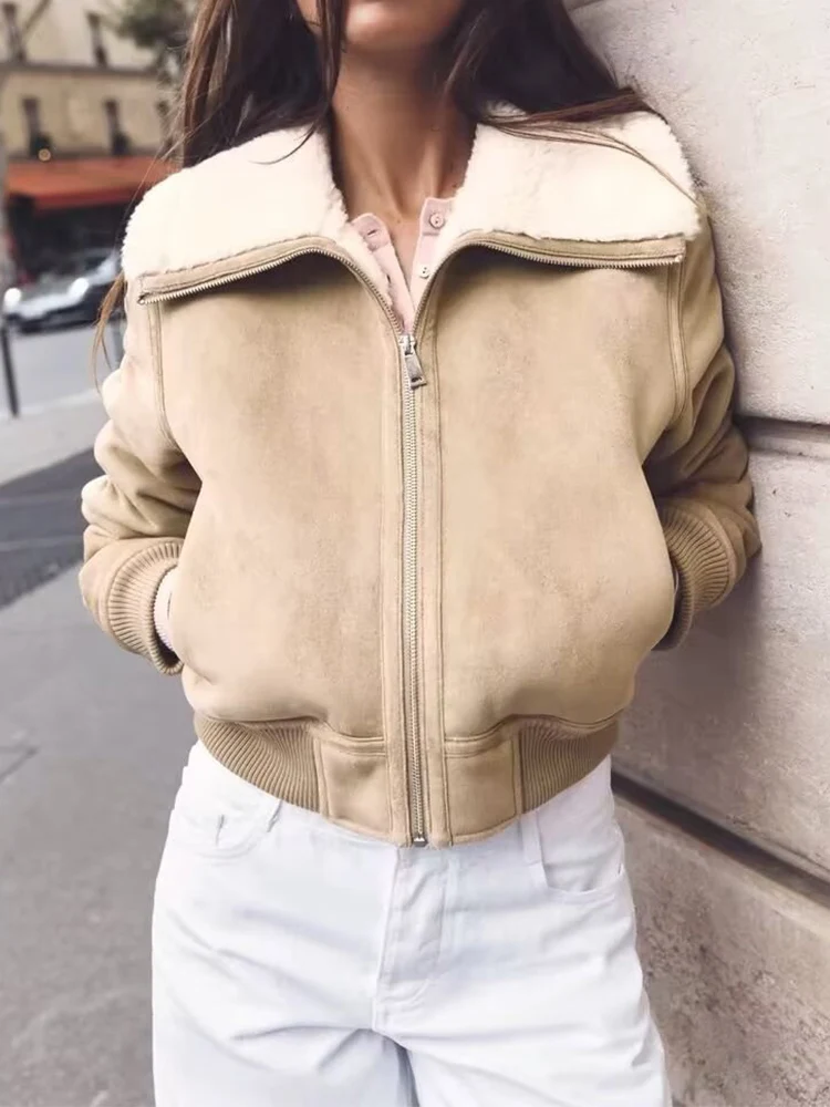 

European and American style 2025 autumn and winter new women's design sense versatile long-sleeved lapel jacket