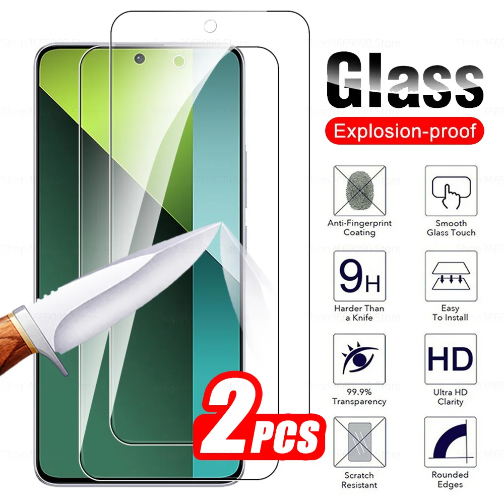 2Pcs For Xiaomi Redmi Note 13 Pro 5G Tempered Glass Protective Glass For Redmi Note 13 13Pro Note13 Screen Protector Safety Film